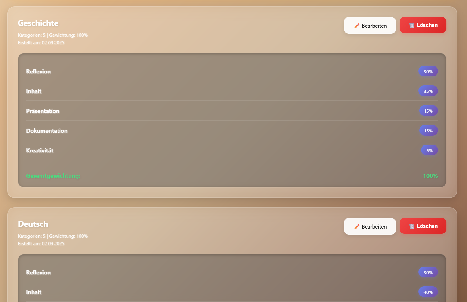 Lehrer-Dashboard Ansicht 5