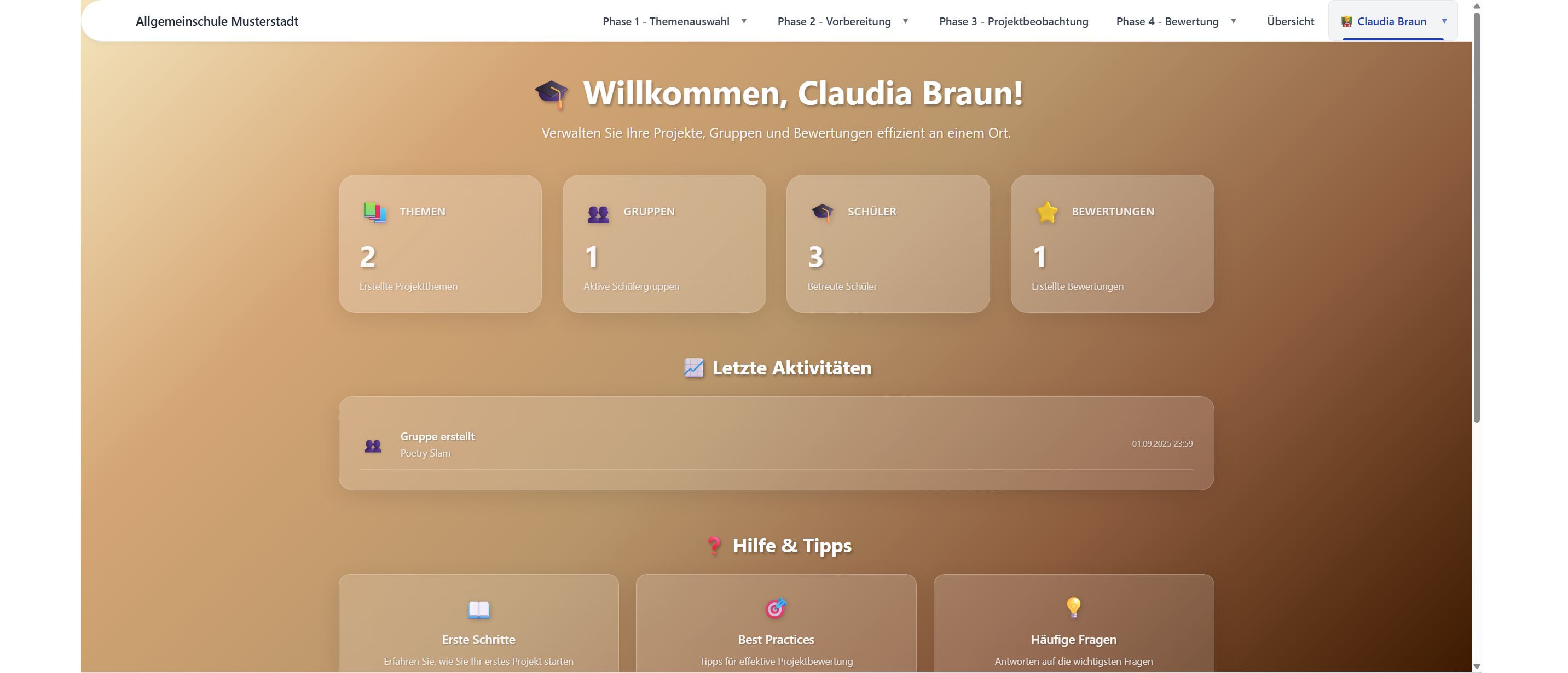 Dashboard – Herausforderungen & Akteure